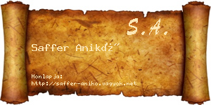 Saffer Anikó névjegykártya
